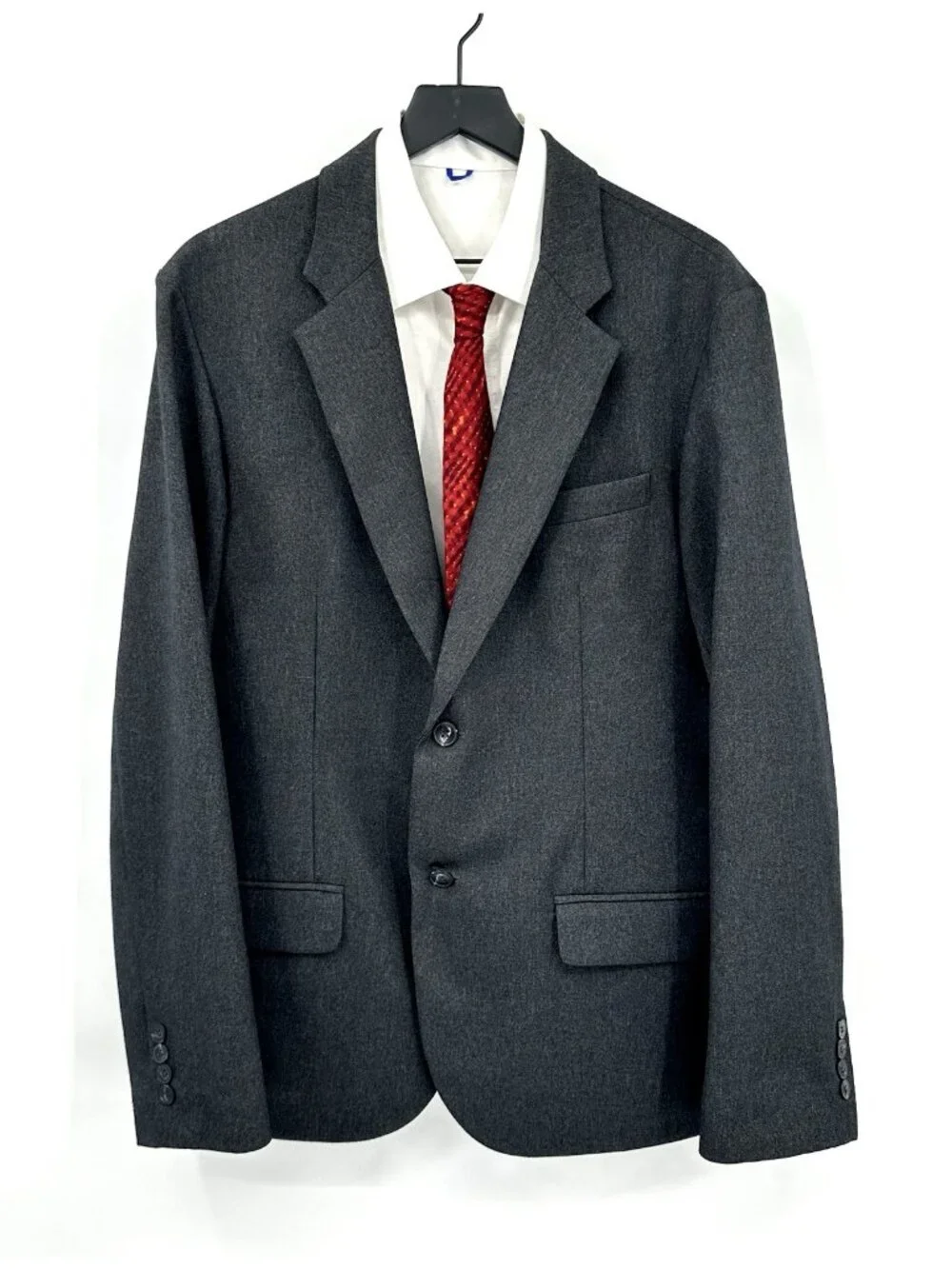 BLUFFWORKS GRAMERCY TRAVEL BLAZER slim fit jacket sport coat 46R metro gray knit